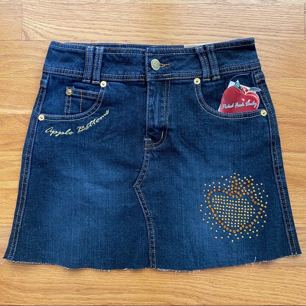 NWT GIRLS APPLE BOTTOMS DENIM JEAN SKIRT 10
